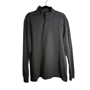 Merona Grey Buttoned Mock Turtleneck Pullover Long Sleeve Shirt SZ Extra Large